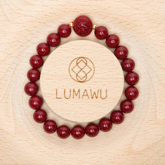 Cinnabar Zodiac Bead Bracelet - Dragon (8mm)