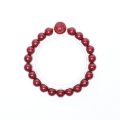 Cinnabar Zodiac Bead Bracelet - Horse (8mm)