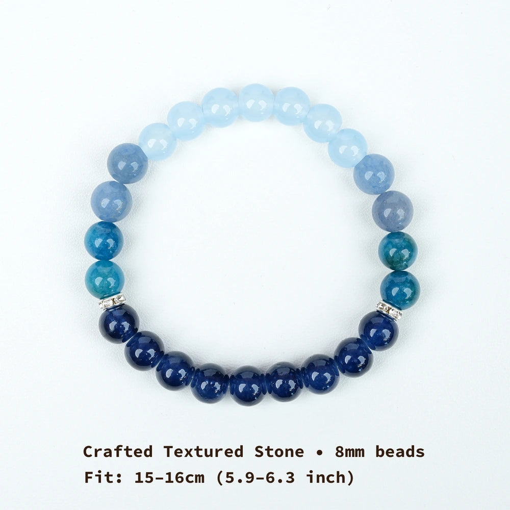 New Chinese Five Elements Water Series • Ocean Blue Gradient Bracelet（8mm） Versatile Commute Style