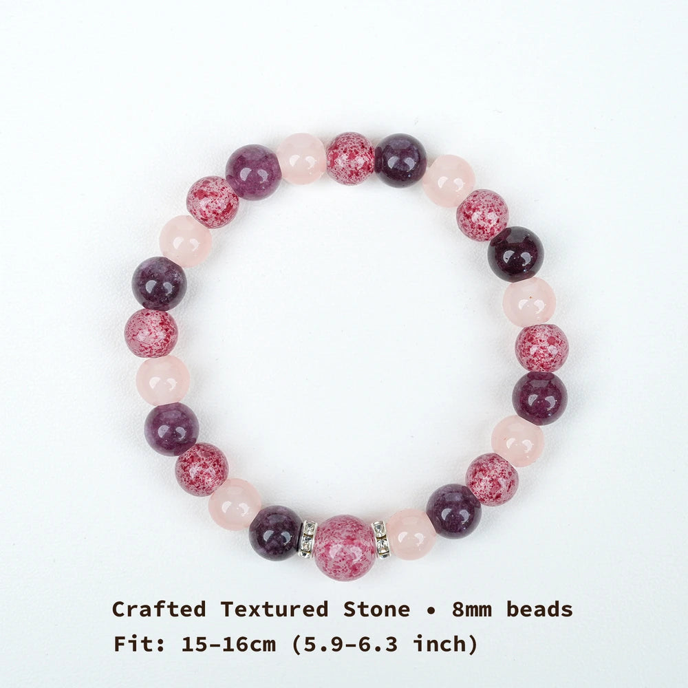 New Chinese Five Elements Fire Series • Vibrant Pink-Purple Bracelet (8mm) Unique Eye-Catching Style