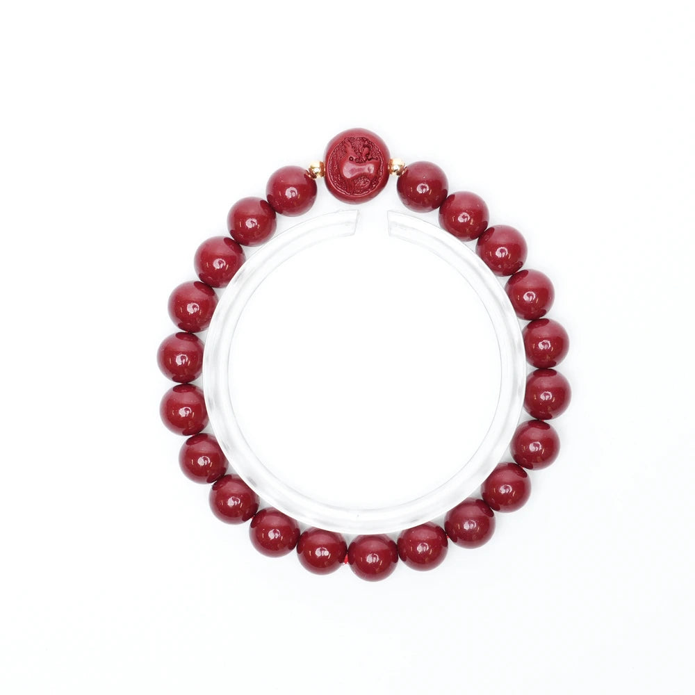 Cinnabar Zodiac Bead Bracelet - Goat (8mm)