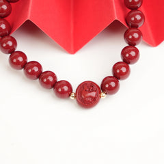 Cinnabar Zodiac Bead Bracelet - Goat (8mm)
