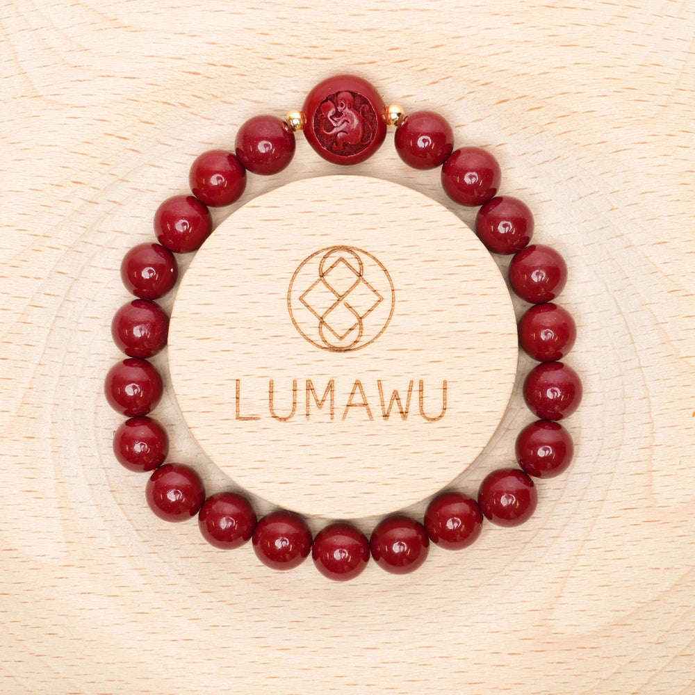 Cinnabar Zodiac Bead Bracelet - Monkey (8mm)