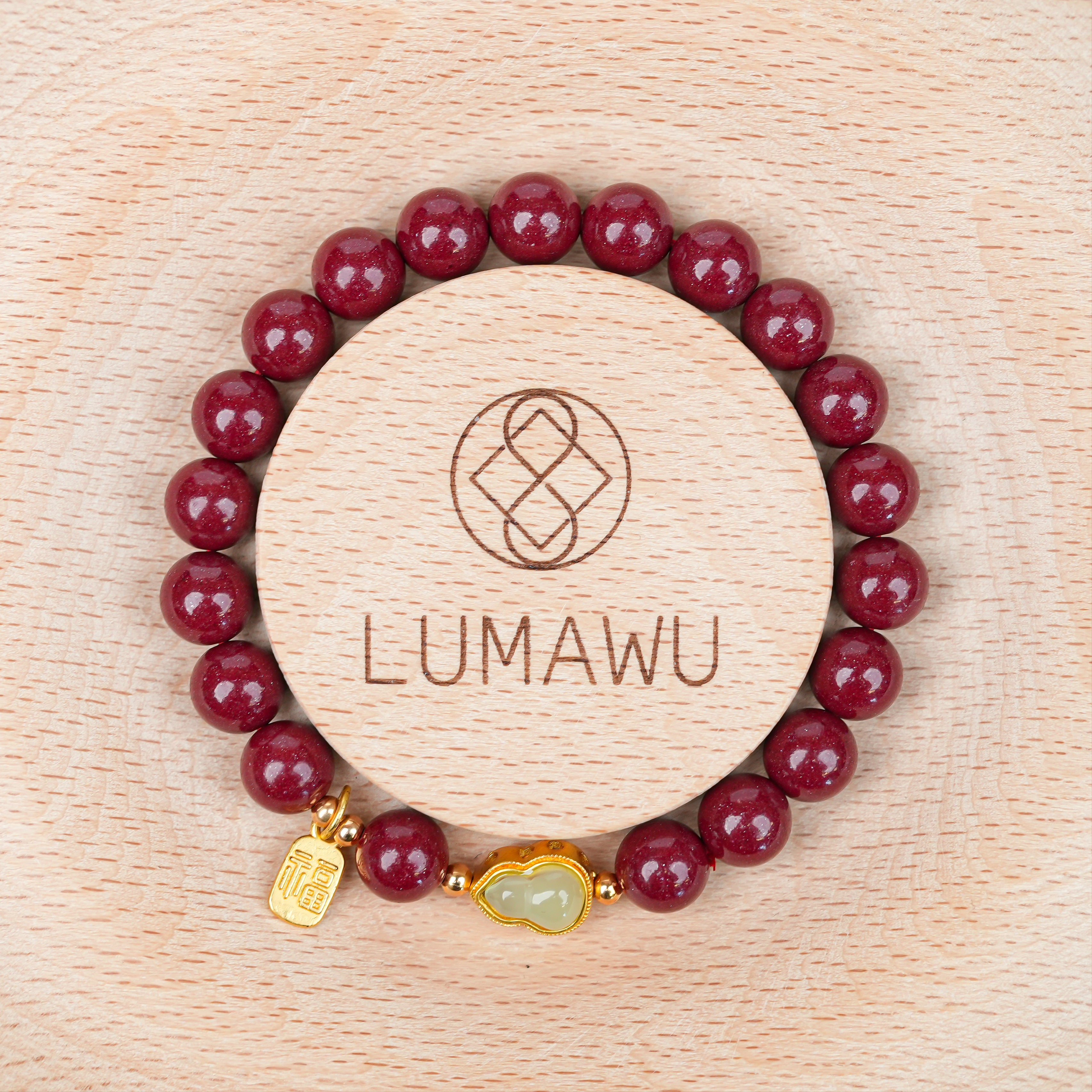 High-Content Purple Gold Sand Hetian White Jade Gourd Bracelet for Women