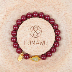 High-Content Purple Gold Sand Hetian White Jade Gourd Bracelet for Women