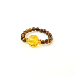Tiger Eye Citrine Ring (3mm)