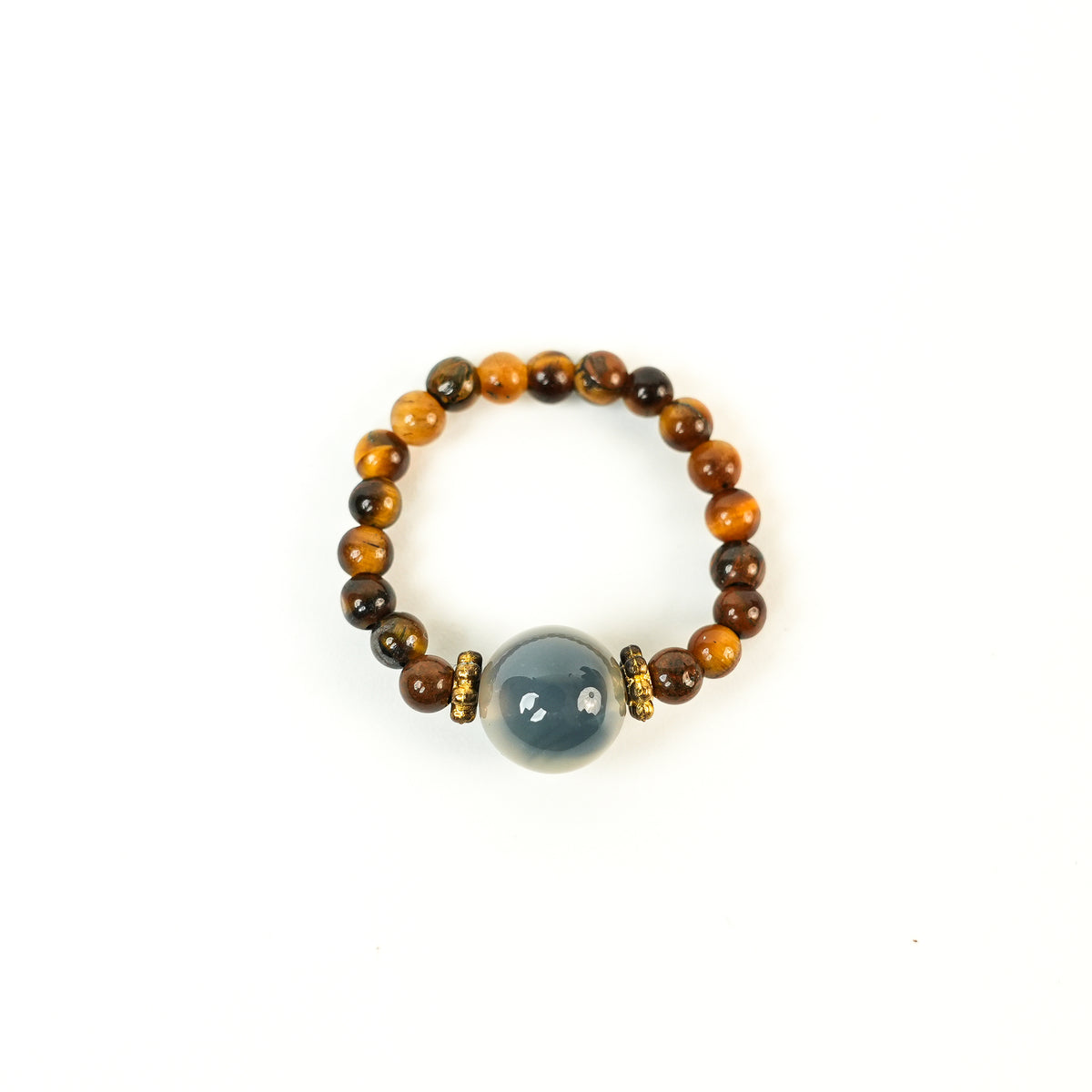 Tiger Eye Heart Agate Ring (3mm)