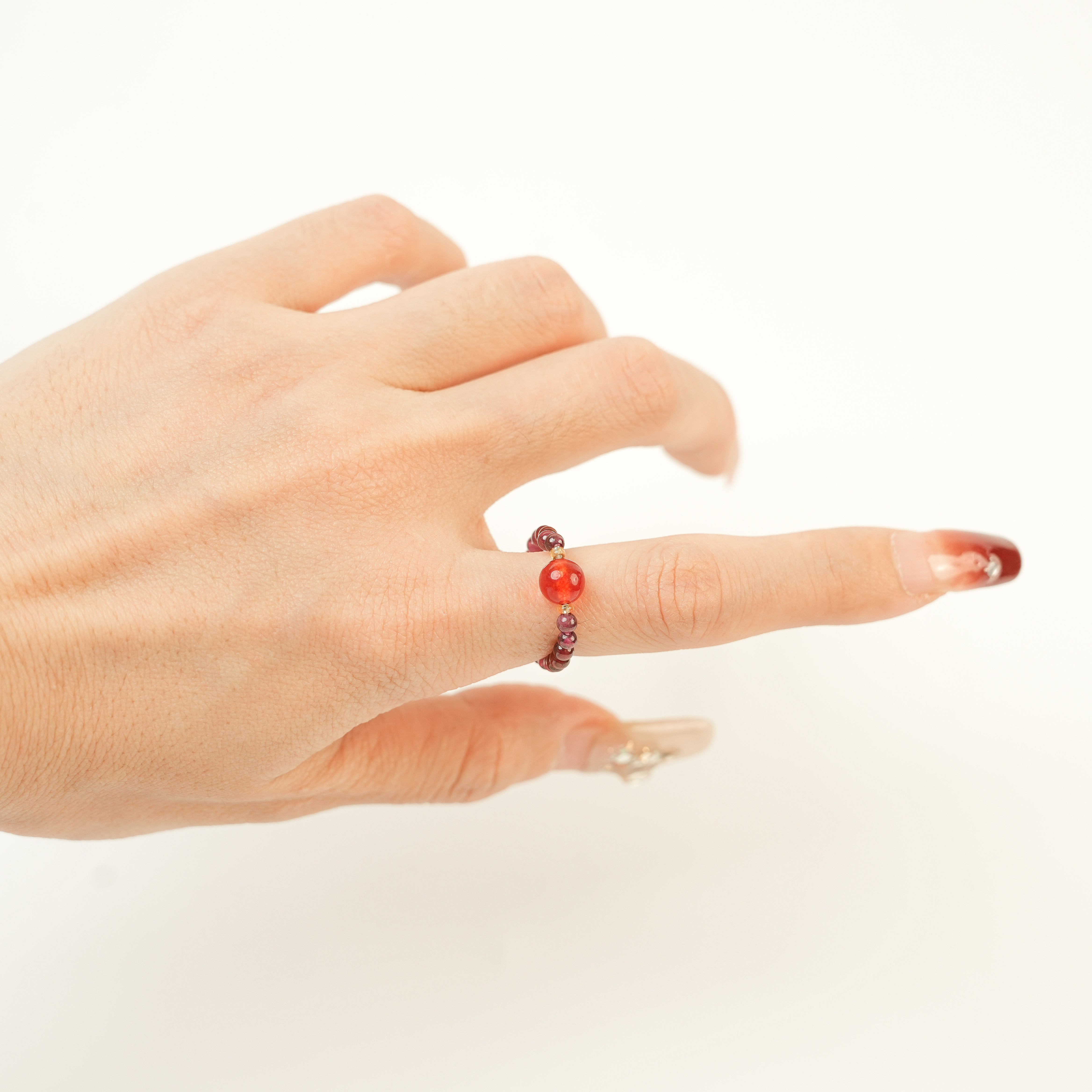 Garnet Red Agate Ring (3mm)