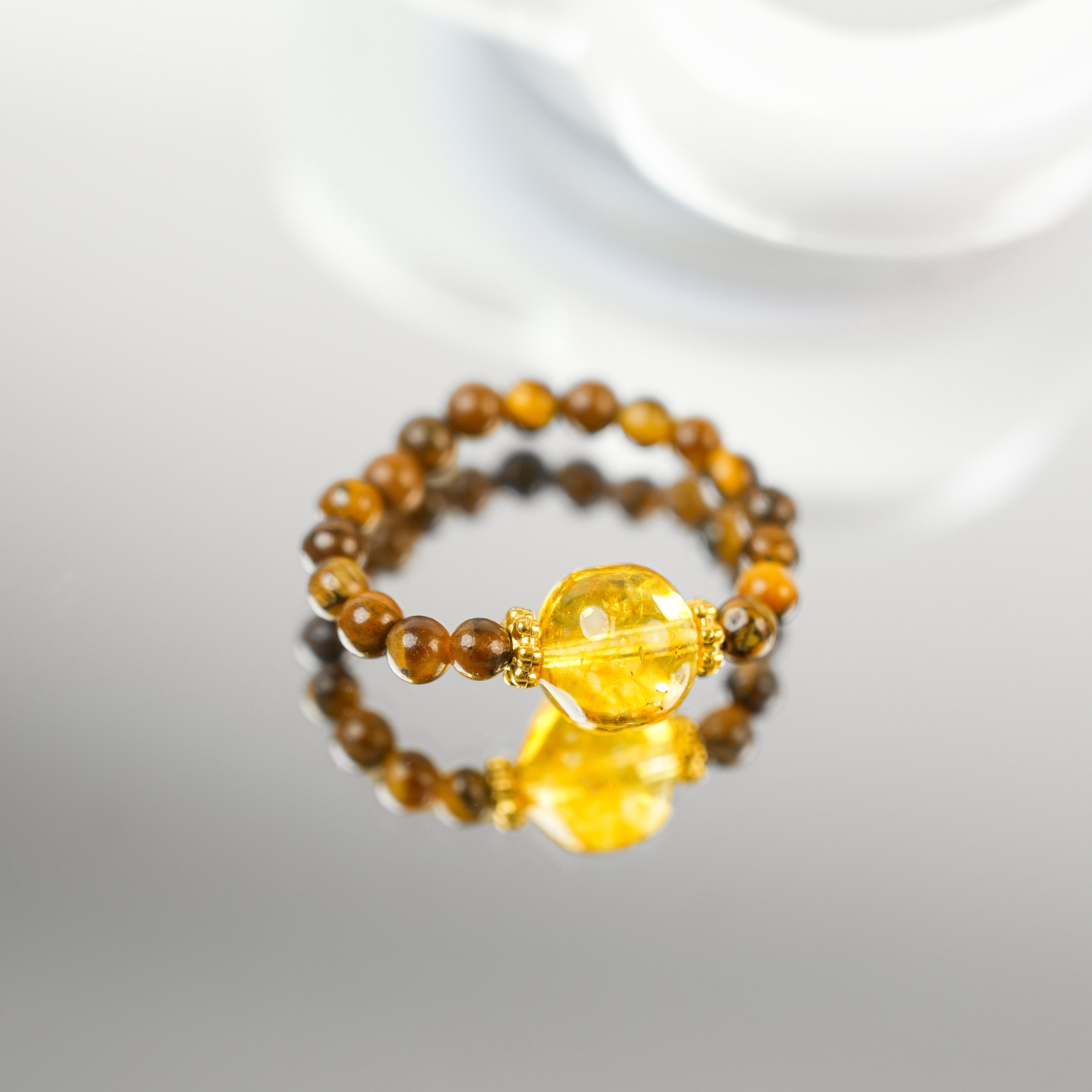 Tiger Eye Citrine Ring (3mm)